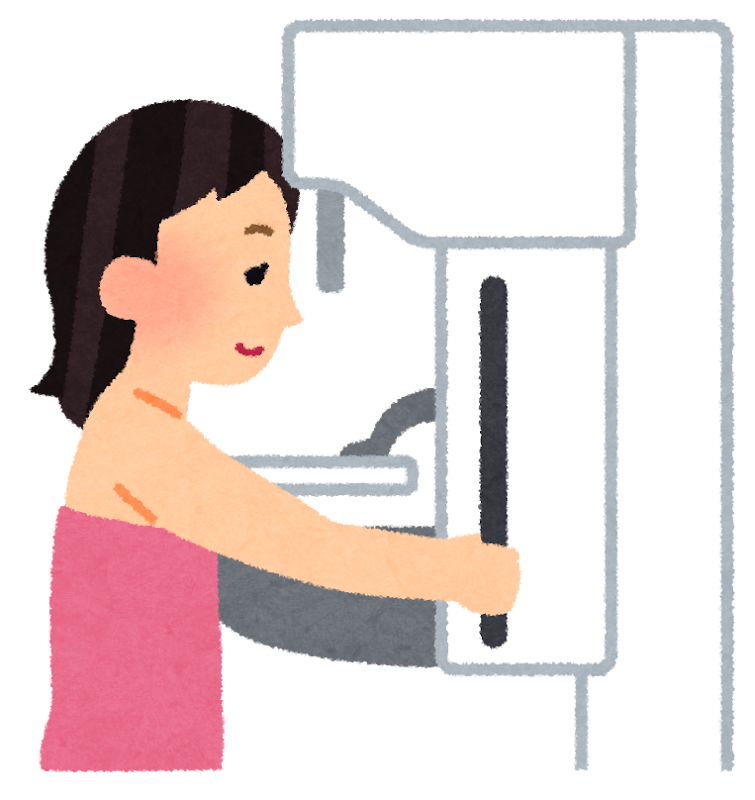 マンモグラフィ検査のイラスト